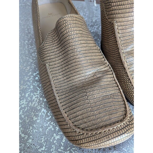 Anne Klein Shoes Womens 7.5 Tan Leather Snake Skin Python Loafers Light Academia - Picture 4 of 9